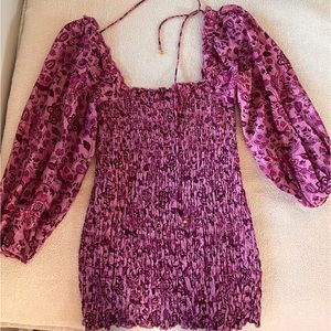 Free People Azalea smocked mini dress NWT
